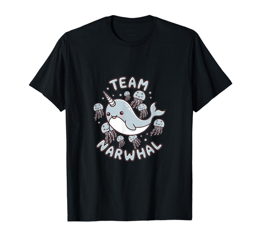 Cute Narwhal Sea Animal Graphic Jellyfish Team Narwhal T-Shirt