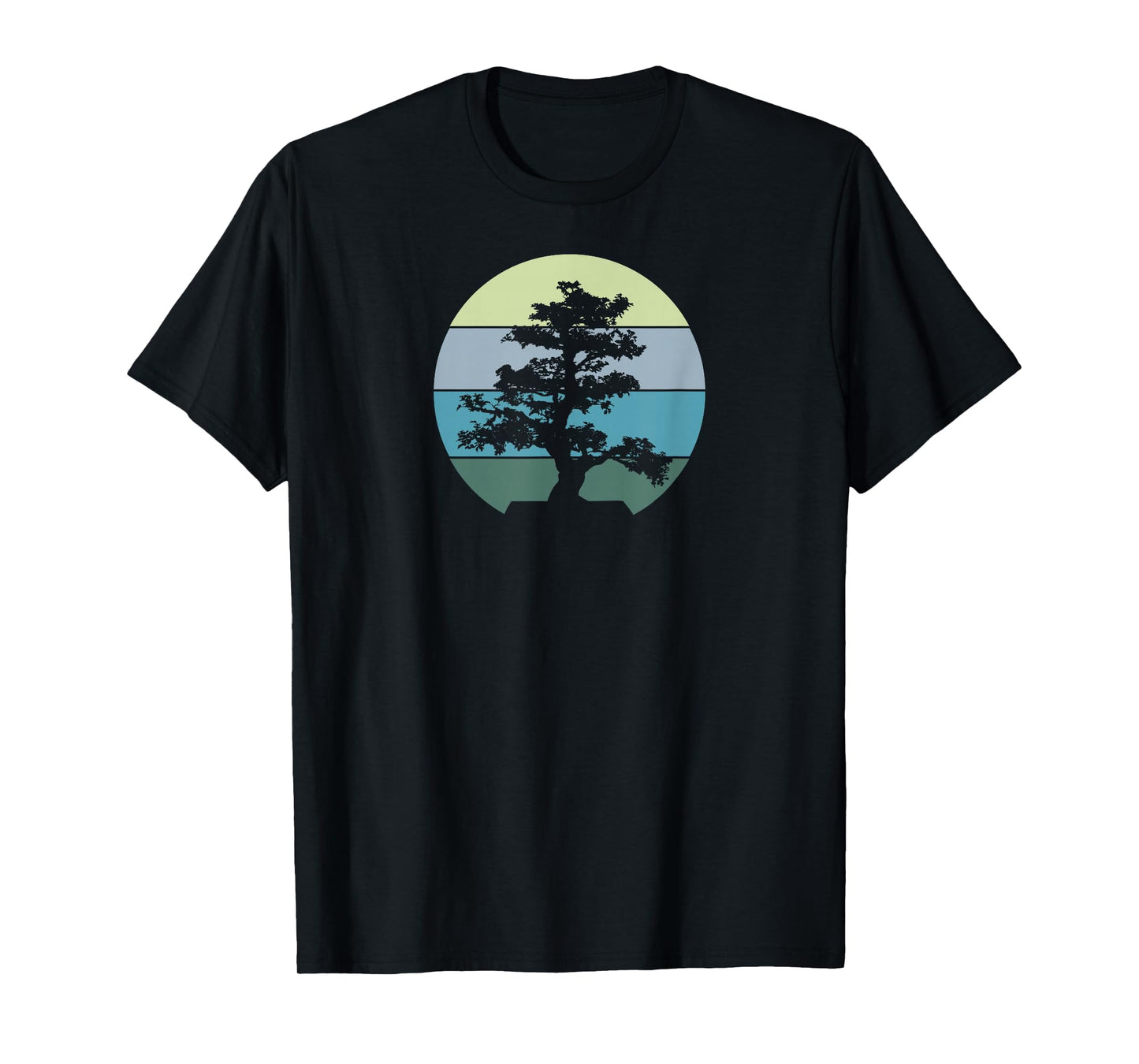 Pacific Ocean Beach Bonsai Tree Sun Retro Vintage T-Shirt T-Shirt
