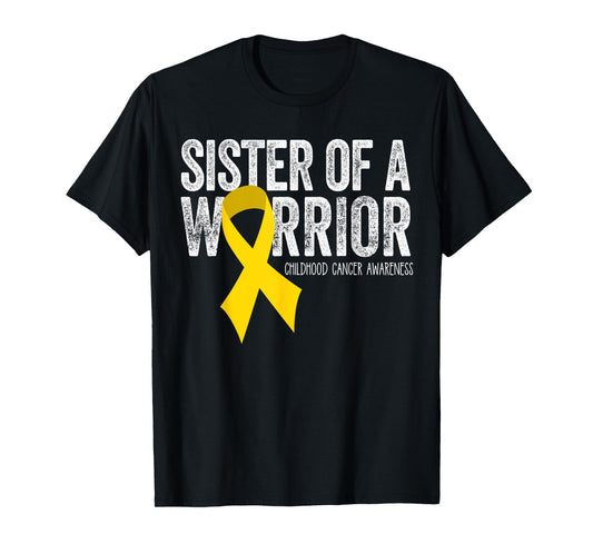 Sister of a Warrior Childhood Cancer Awareness Shirt Ribbon T-Shirt