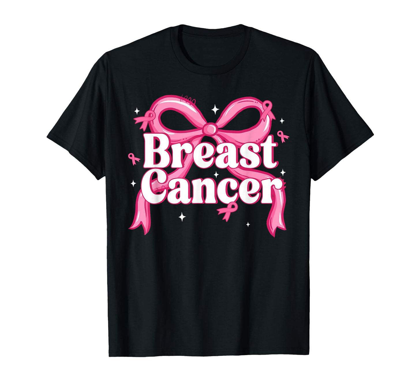Pink Coquette Bow Breast Cancer Awareness Support Ribbon T-Shirt