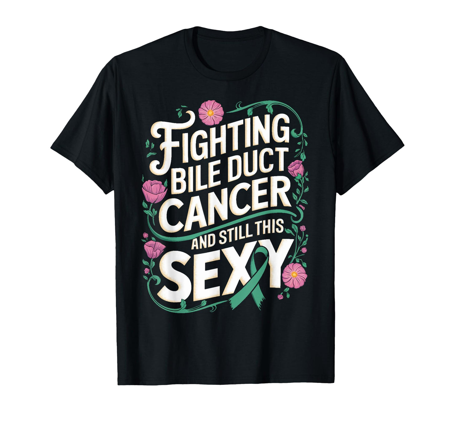 Fighting Bile Duct Cancer Green Ribbon Gallbladder Awareness T-Shirt