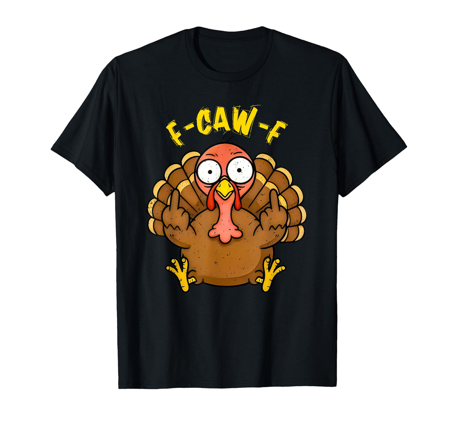 F CAW F Gobble Till You Wobble Funny Turkey Friends Crew T-Shirt