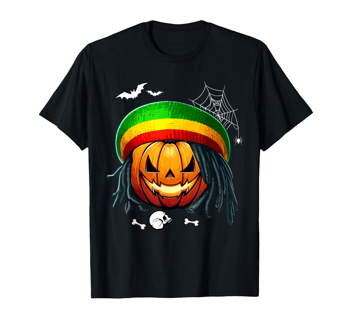 Jamaican Horror Carved Pumpkin Halloween Funny Parties T-Shirt