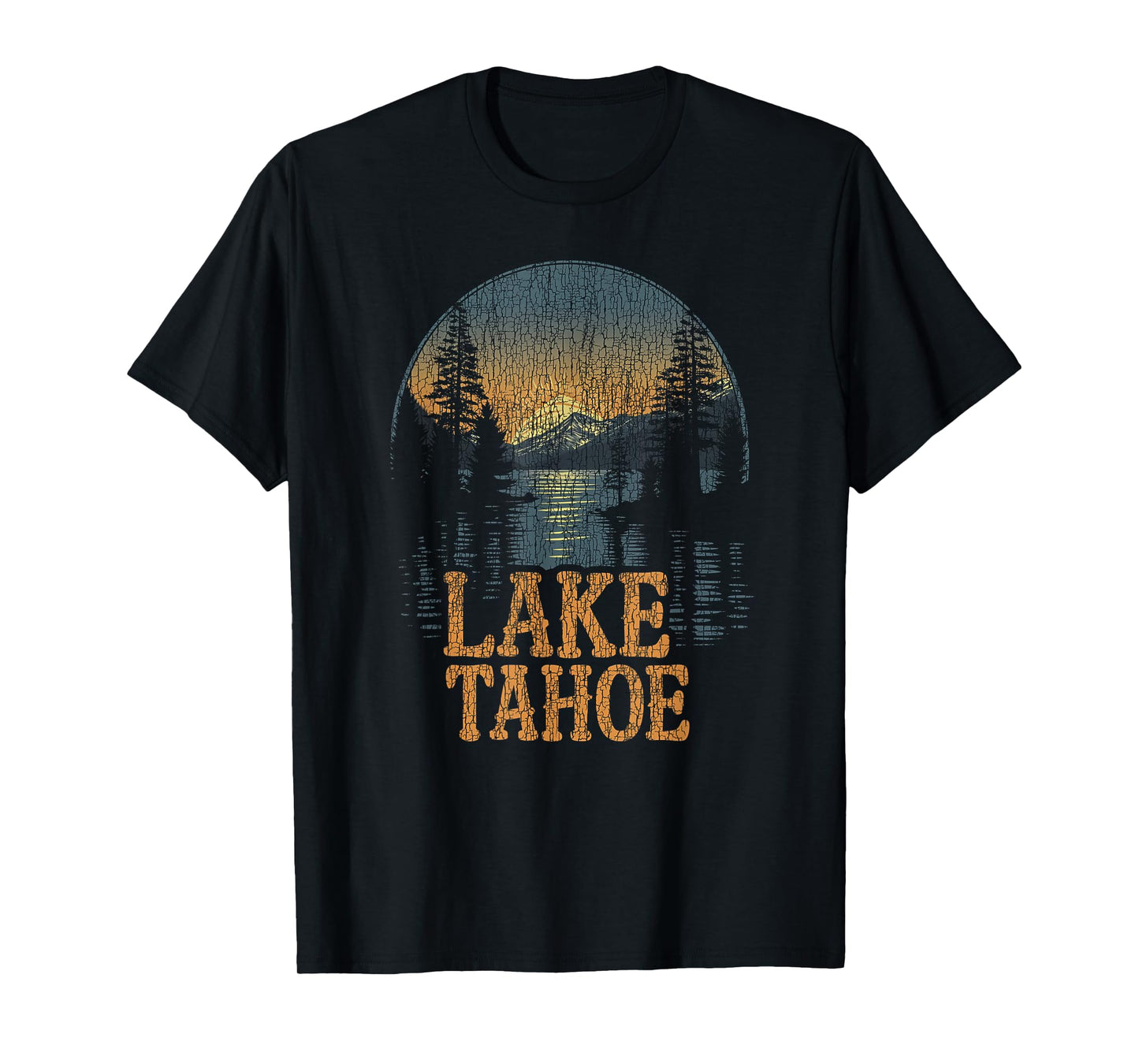 Lake Tahoe -California Mountain Vintage Men Women Kids Retro T-Shirt