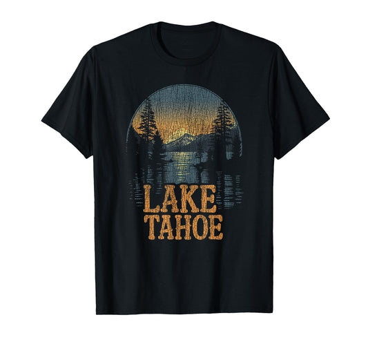 Lake Tahoe -California Mountain Vintage Men Women Kids Retro T-Shirt