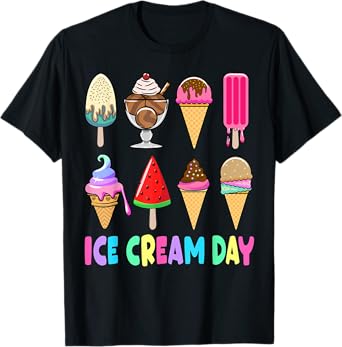 Ice Cream Day Shirt Toddler Ice Cream Party Women Men Kids T-Shirt