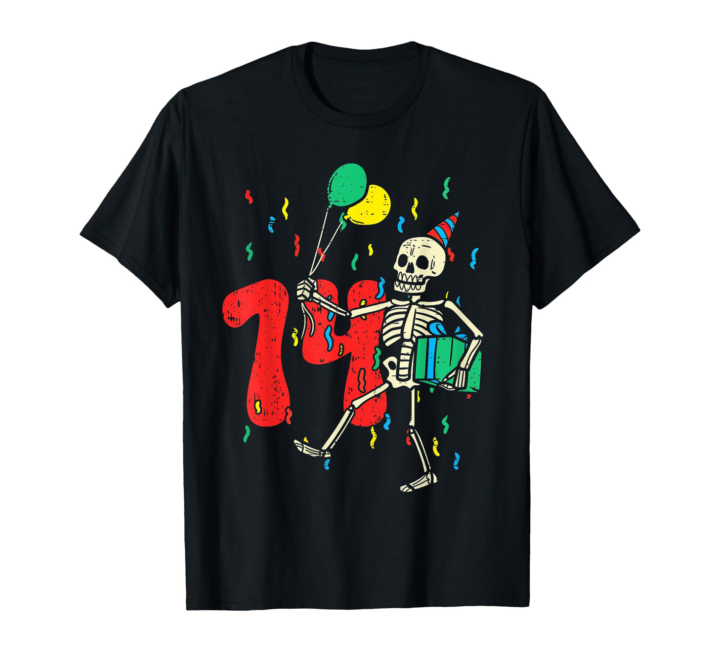 My 14th Birthday Skeleton Halloween 14 Year Old Funny Gift T-Shirt