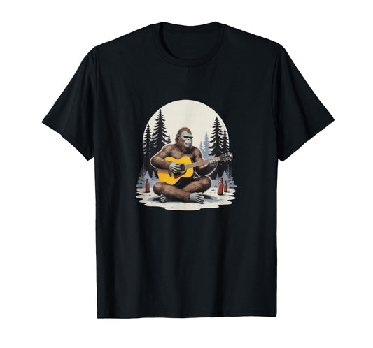 Bigfoot Jam Session - Funny Guitar & Beer Tee T-Shirt