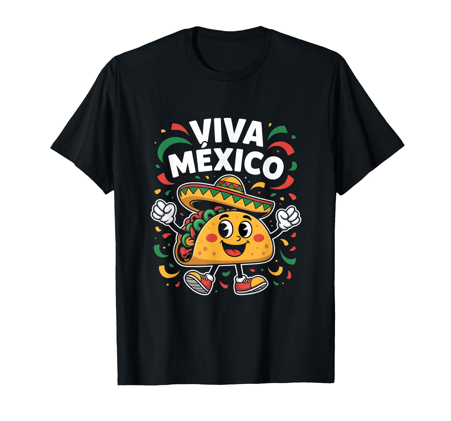 Viva México Taco with Sombrero Fiesta Celebration T-Shirt