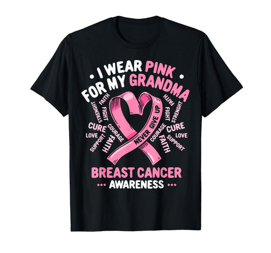 I Wear Pink For My Grandma Breast Cancer Awareness Month T-Shirt