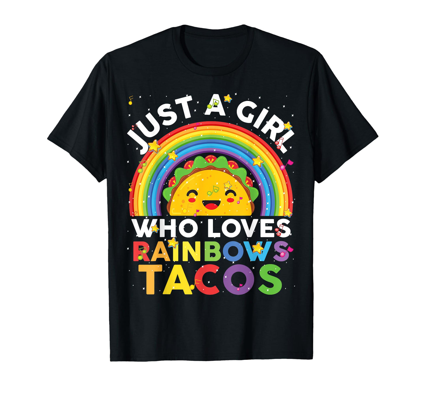 Taco-Shirt Funny Just A Girl Who Loves Rainbow And Taco Kids T-Shirt
