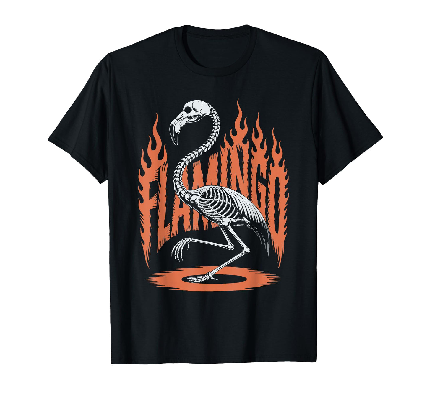 Spooky Flamingo Skeleton Halloween T-Shirt