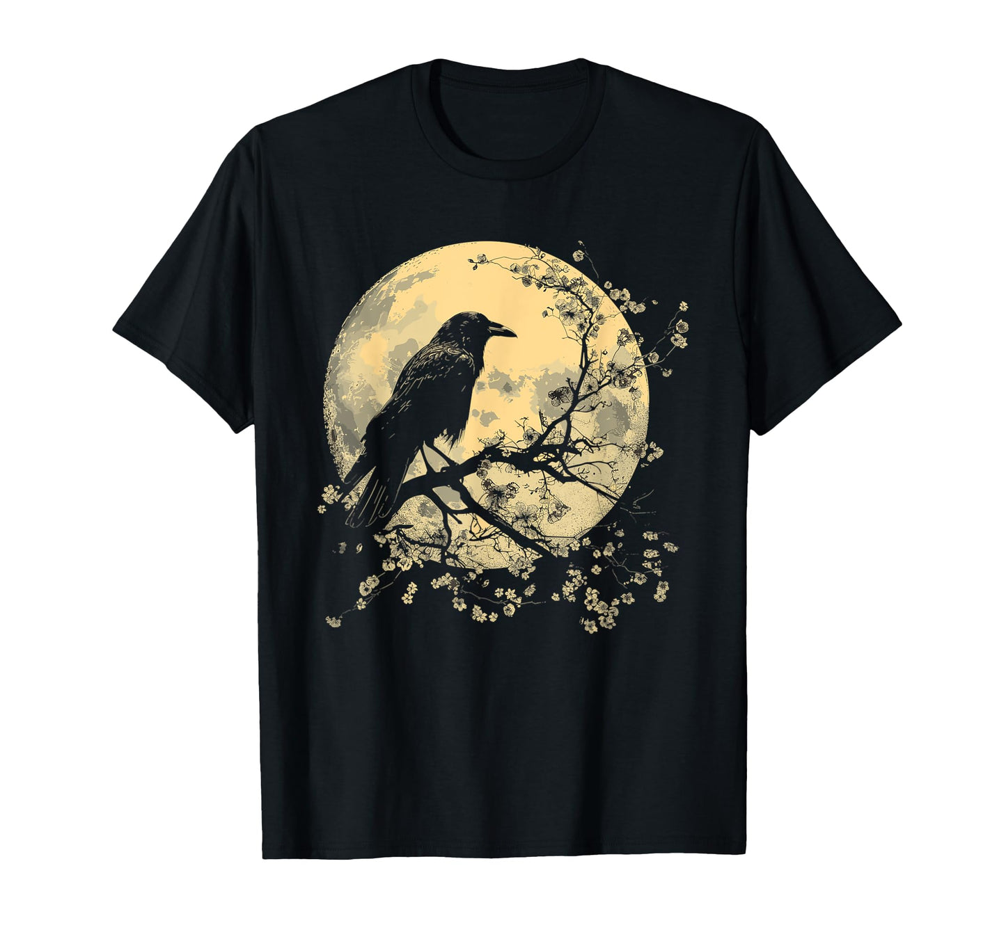 Black Raven Nature Art Crow Moon T-Shirt