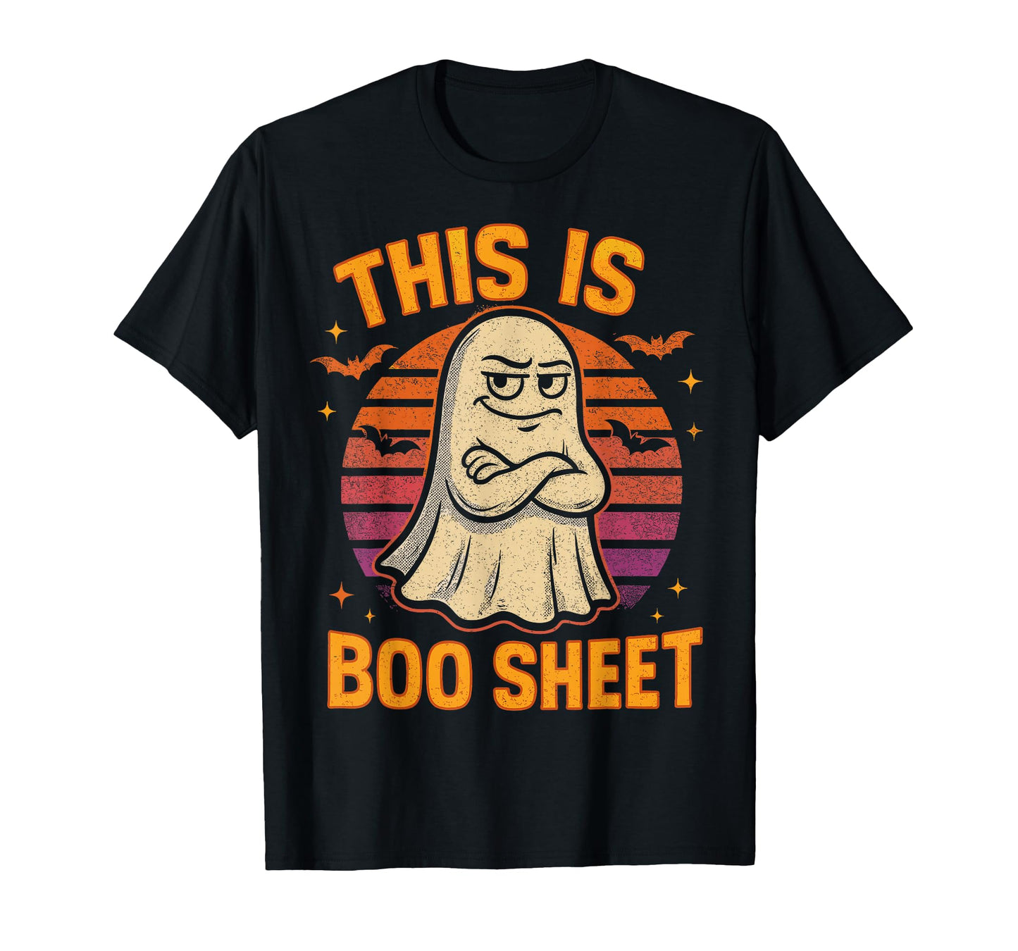 Retro Halloween 80s 90s This is Boo Sheet Ghost Men Women T-Shirt