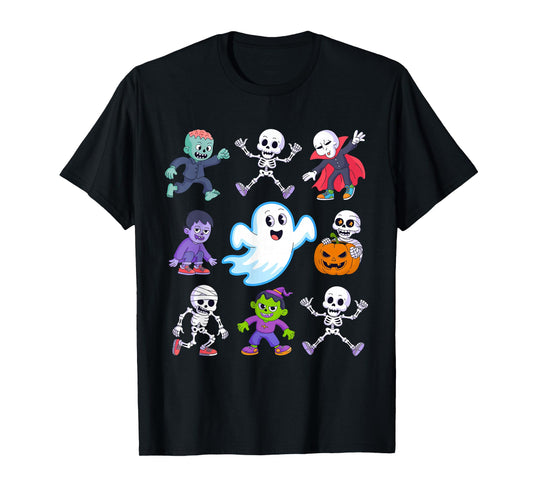 Dance Halloween Monster Squad Zombie Scary Pumpkin Mummy T-Shirt