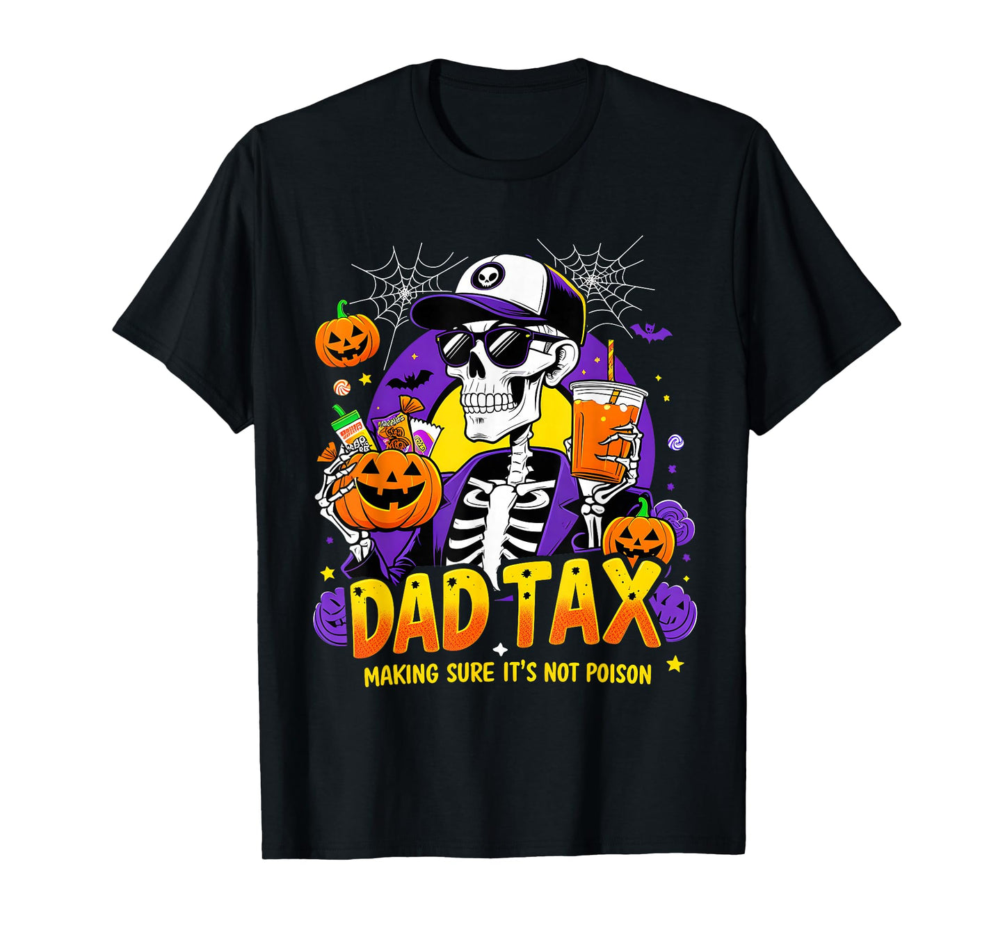 Skeleton Dad Tax Spooky Halloween Candy Humor T-Shirt