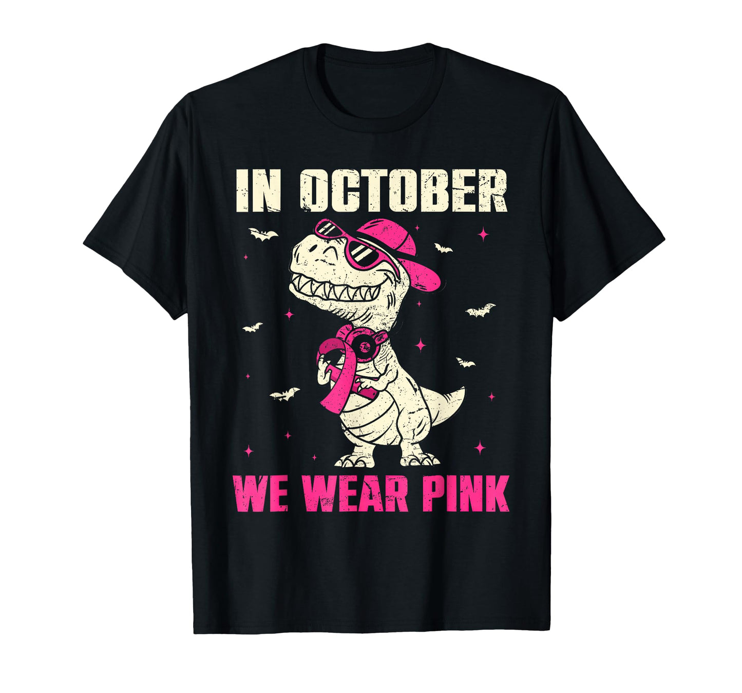 In October We Wear Pink Dinosaur Breast Cancer Awareness T-Shirt