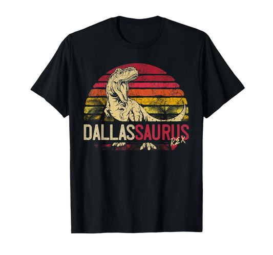 Dallas Saurus Funny Personalized Dinosaur T Rex Name Gift T-Shirt