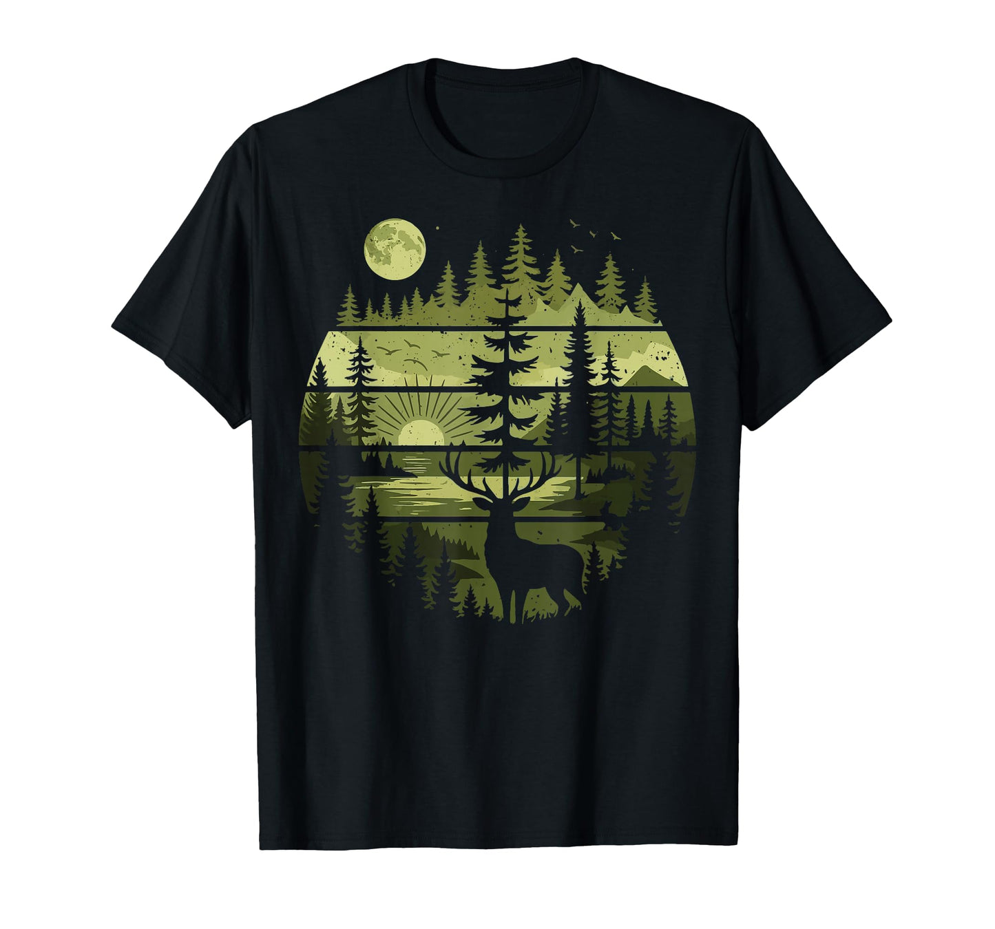 Forest Retro Nature Wildlife Outdoor T-Shirt