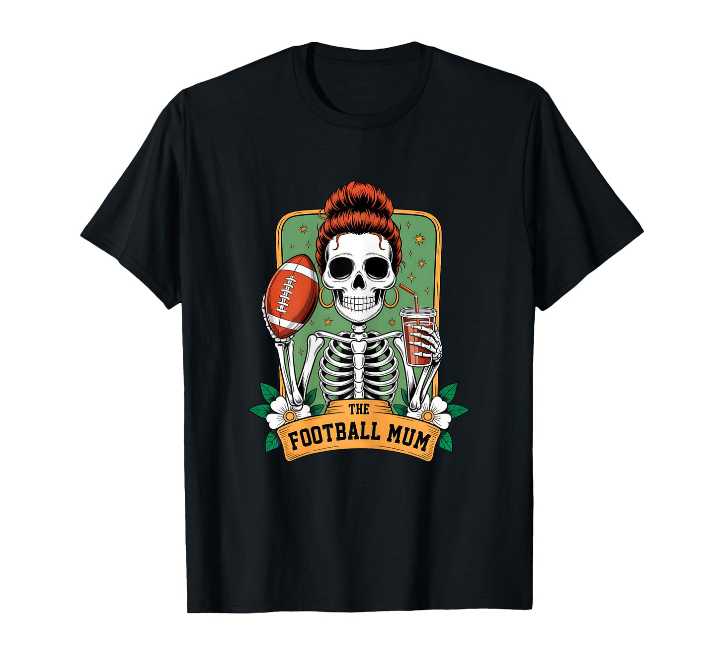 The Football Mum Tarot Card Skeleton Game Day Proud Mums T-Shirt