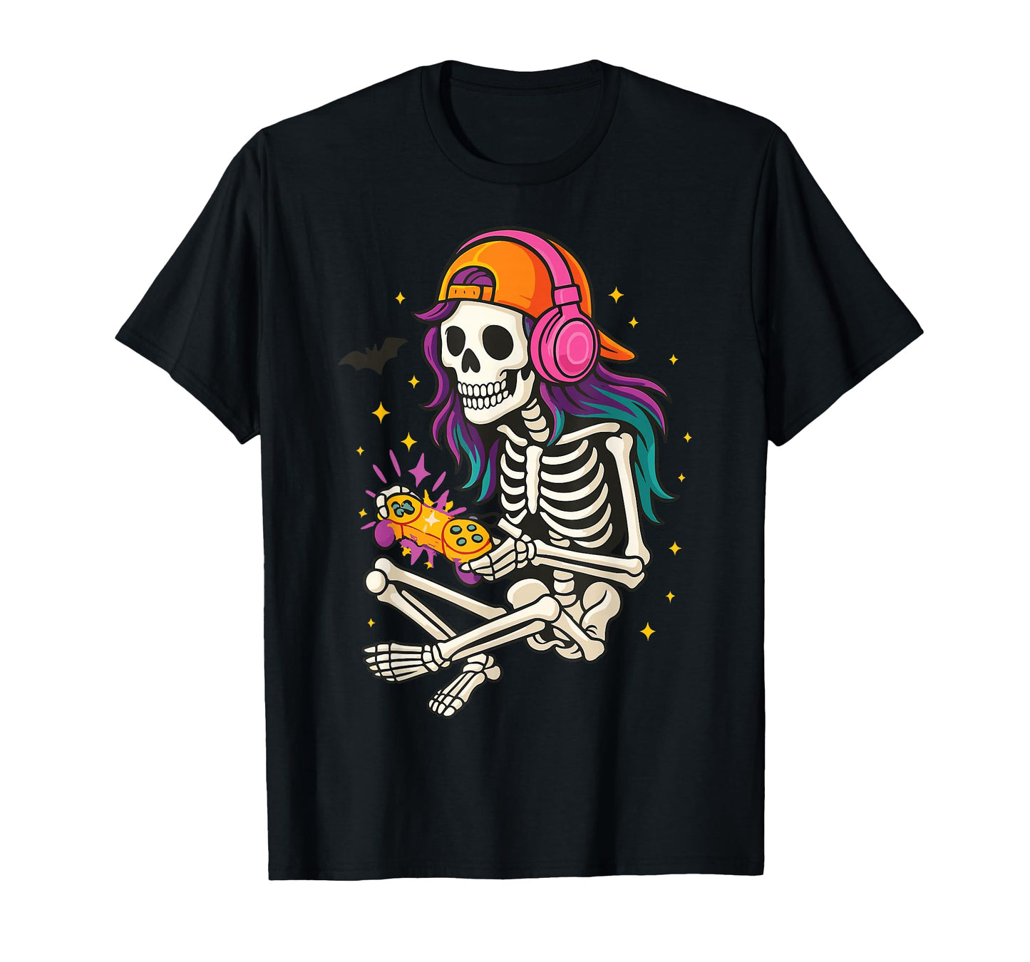 Gamer Girl Skeleton Halloween Video Game Costume T-Shirt