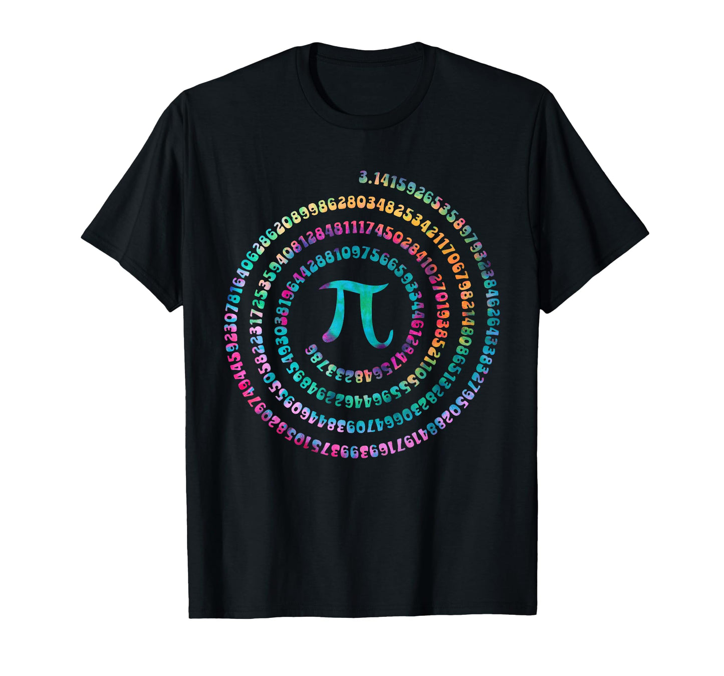 Funny Pi Day Spiral Pi Math Design for Pi Day 3.14 Tie Dye T-Shirt