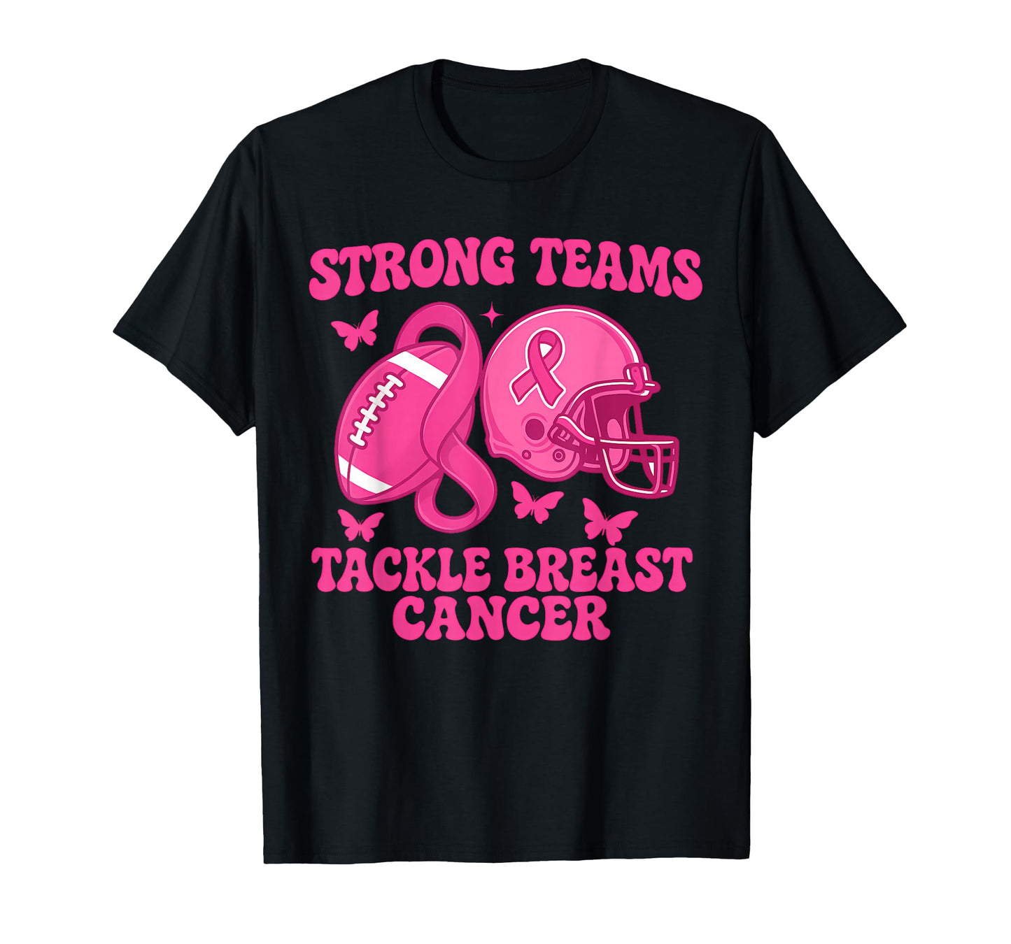Tackle Breast Cancer Squad Football Breast Cancer Support T-Shirt