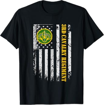 3rd Armored Cavalry Regiment Veteran Vintage Flag Patriotic T-Shirt
