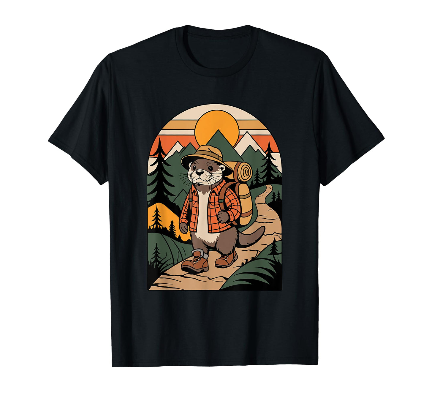 Otter Hiking Camping Camp Camper Backpacking T-Shirt