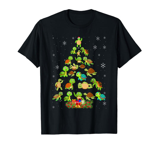 Sea Turtle Christmas Tree Matching Family Xmas Tree T-Shirt
