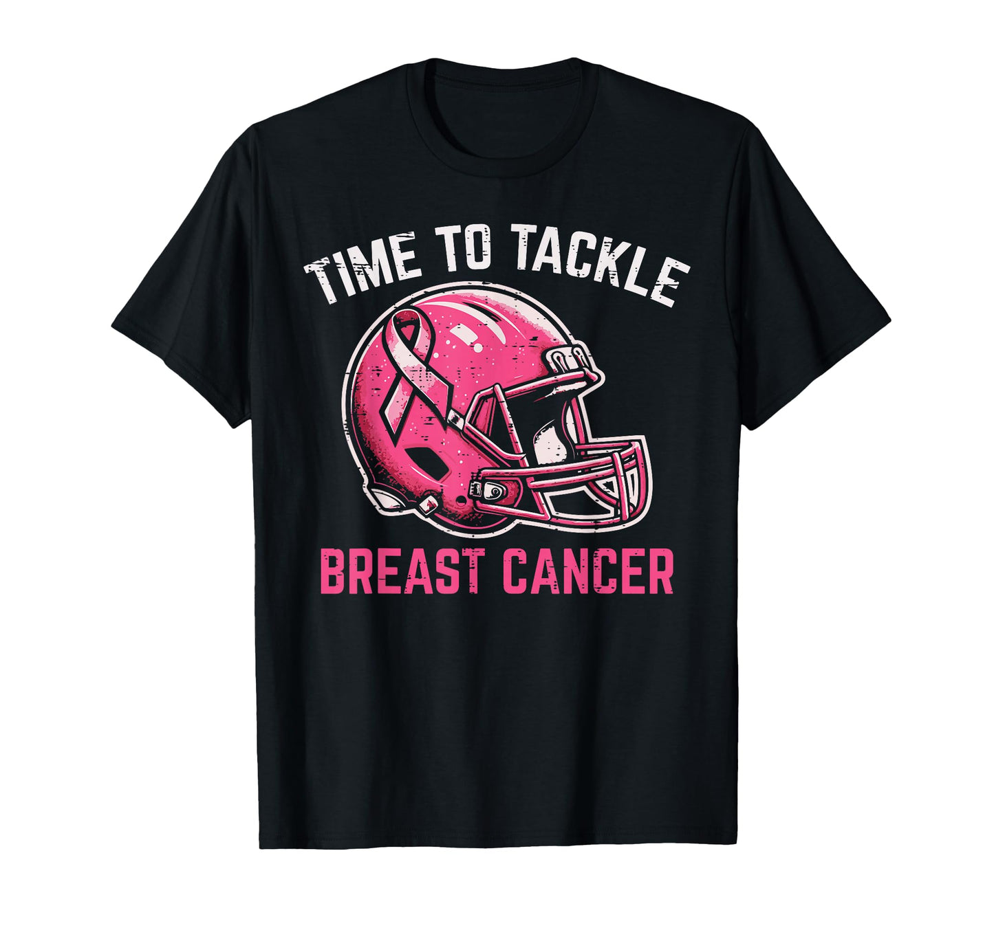 Breast Cancer Awareness Football Pink Ribbon Men Boys Kids T-Shirt