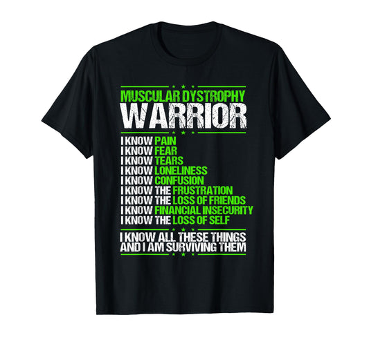 Muscular Dystrophy Awareness Pain Survivor Green Ribbon T-Shirt
