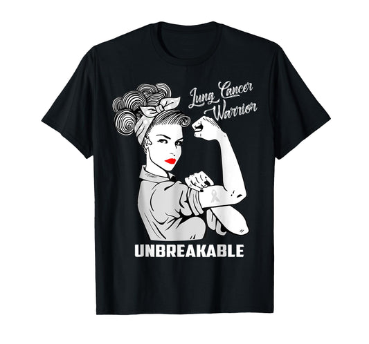 Lung Cancer Warrior Unbreakable Awareness Gift T-Shirt