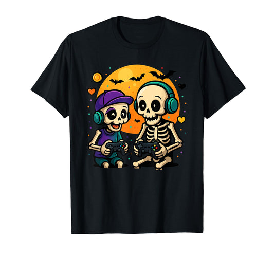 Cute Cousin Crew Skeleton Gamer Halloween Video Game T-Shirt