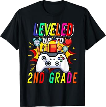 Welcome Back To School Tee Funny Leveled Up To Second Grade T-Shirt