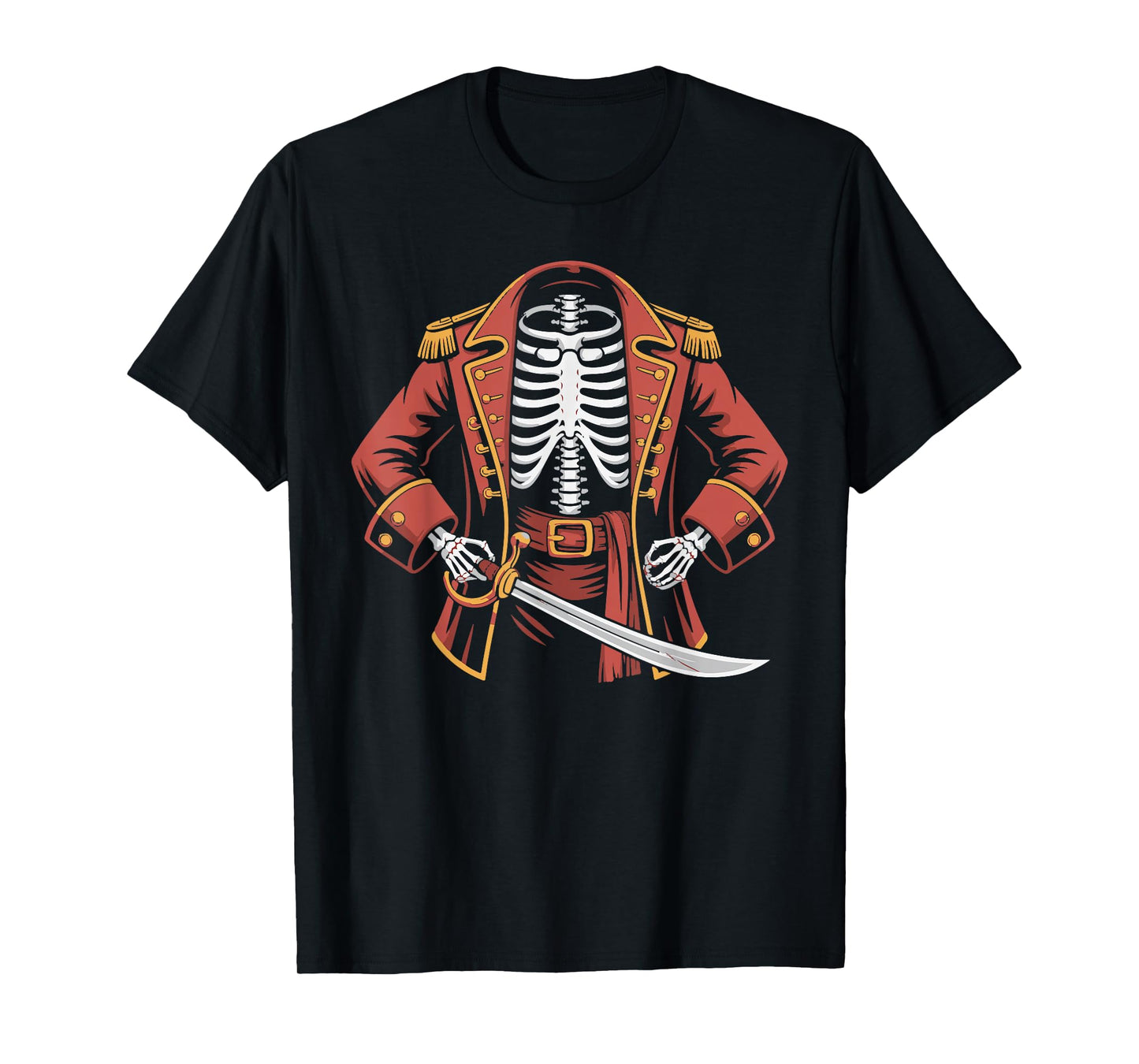 Funny Skeleton Pirate Costume Caribbean Cruise Halloween T-Shirt