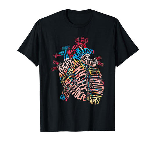 Anatomical Human Heart Cardiology Medical Cardiac Nurse T-Shirt