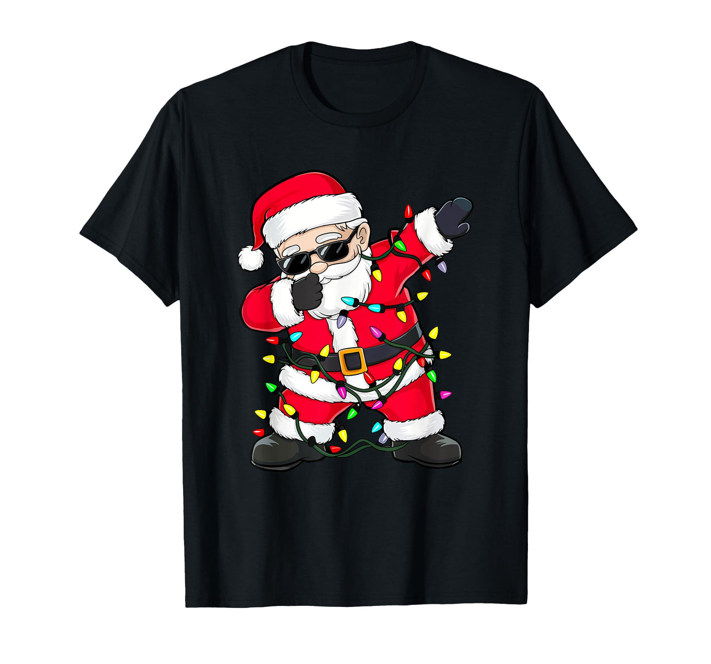 Dabbing Santa Shirt XMas Lights Girls Boys Kids Christmas T-Shirt