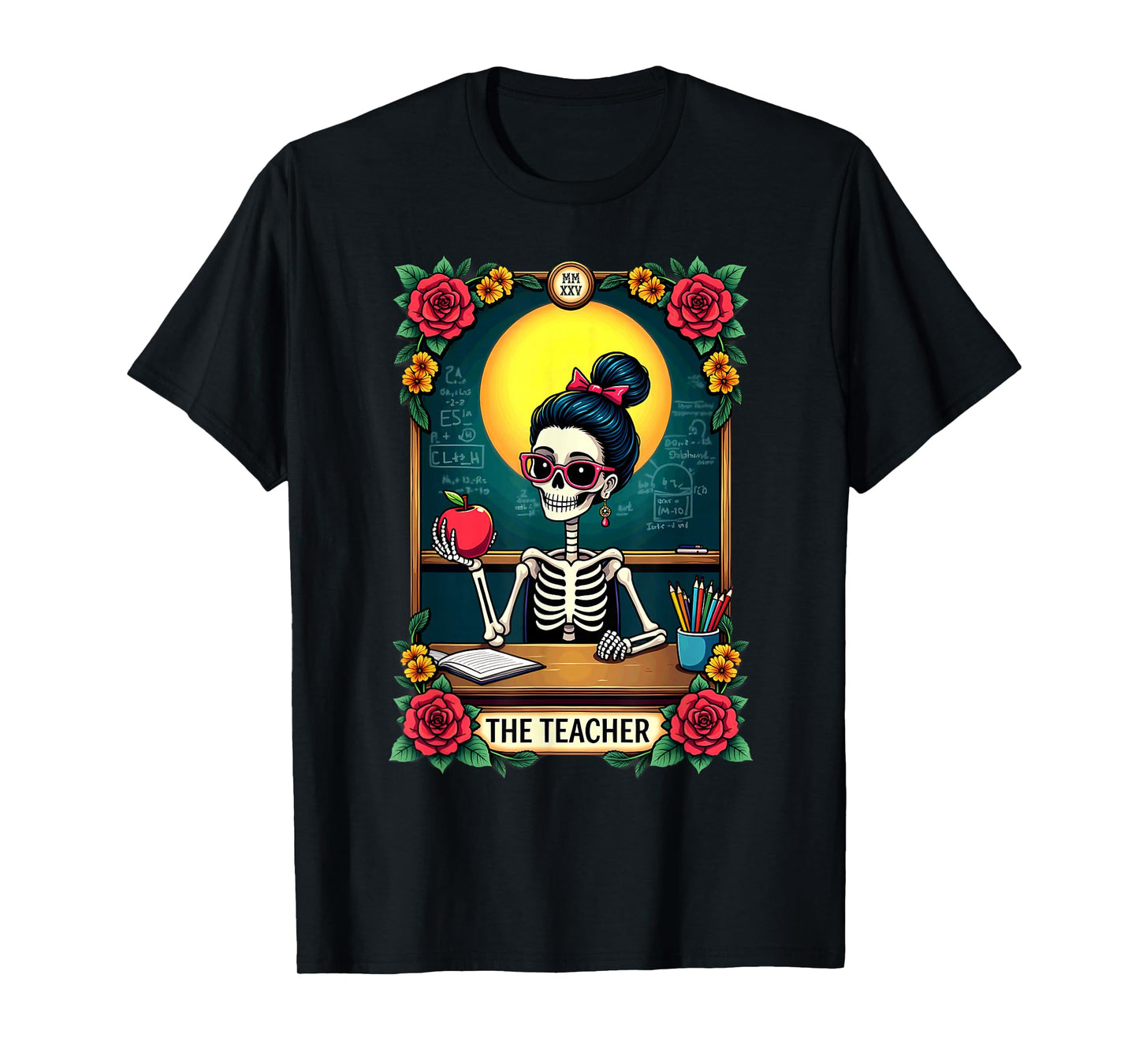 Gothic Tarot Card The Teacher Skeleton T-Shirt
