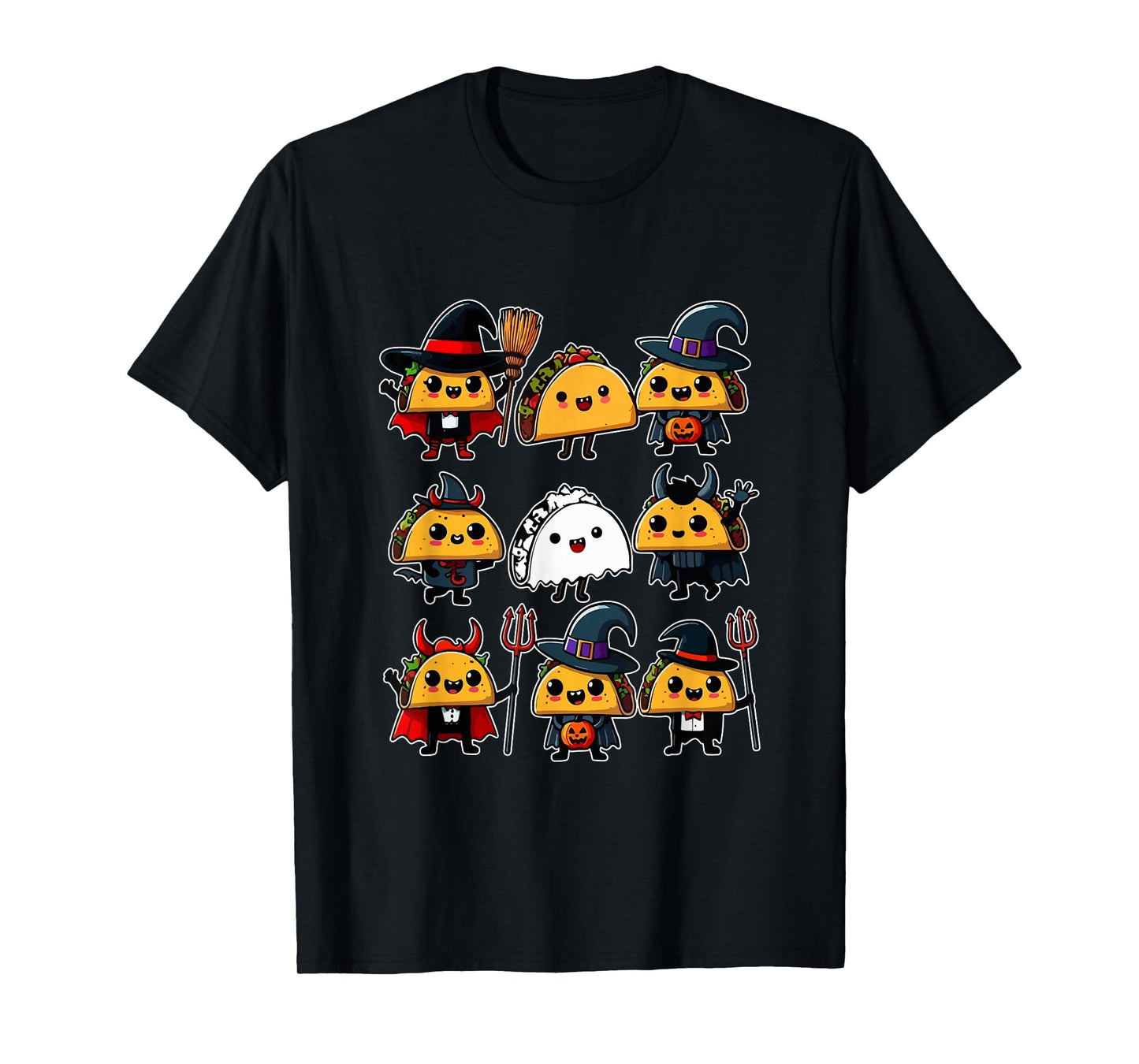 Group Tacos Cosplay Witch Boo Ghosts Halloween Food T-Shirt