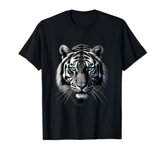 Beautiful Tiger with Bright Blue Eyes Tiger Lover T-Shirt