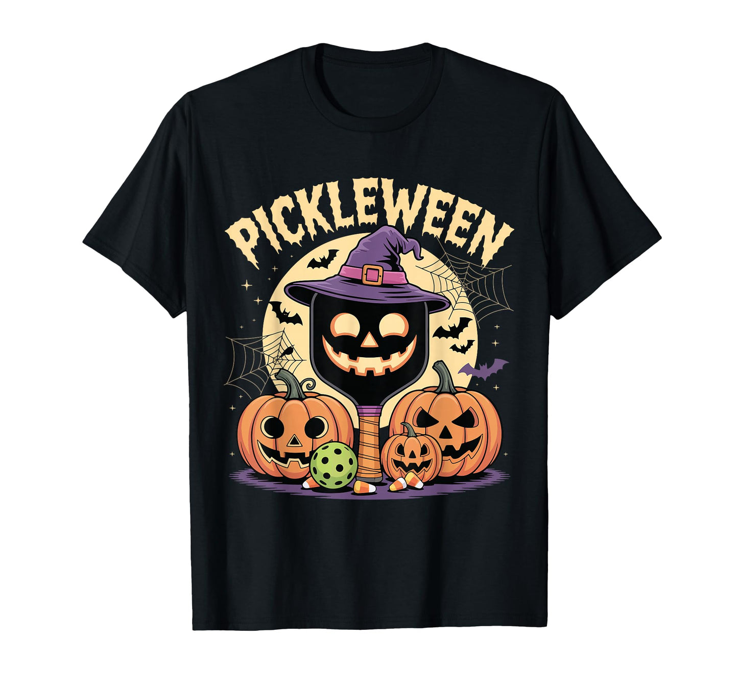 Pickleween Pickleball Player Funny Pickleball Halloween T-Shirt