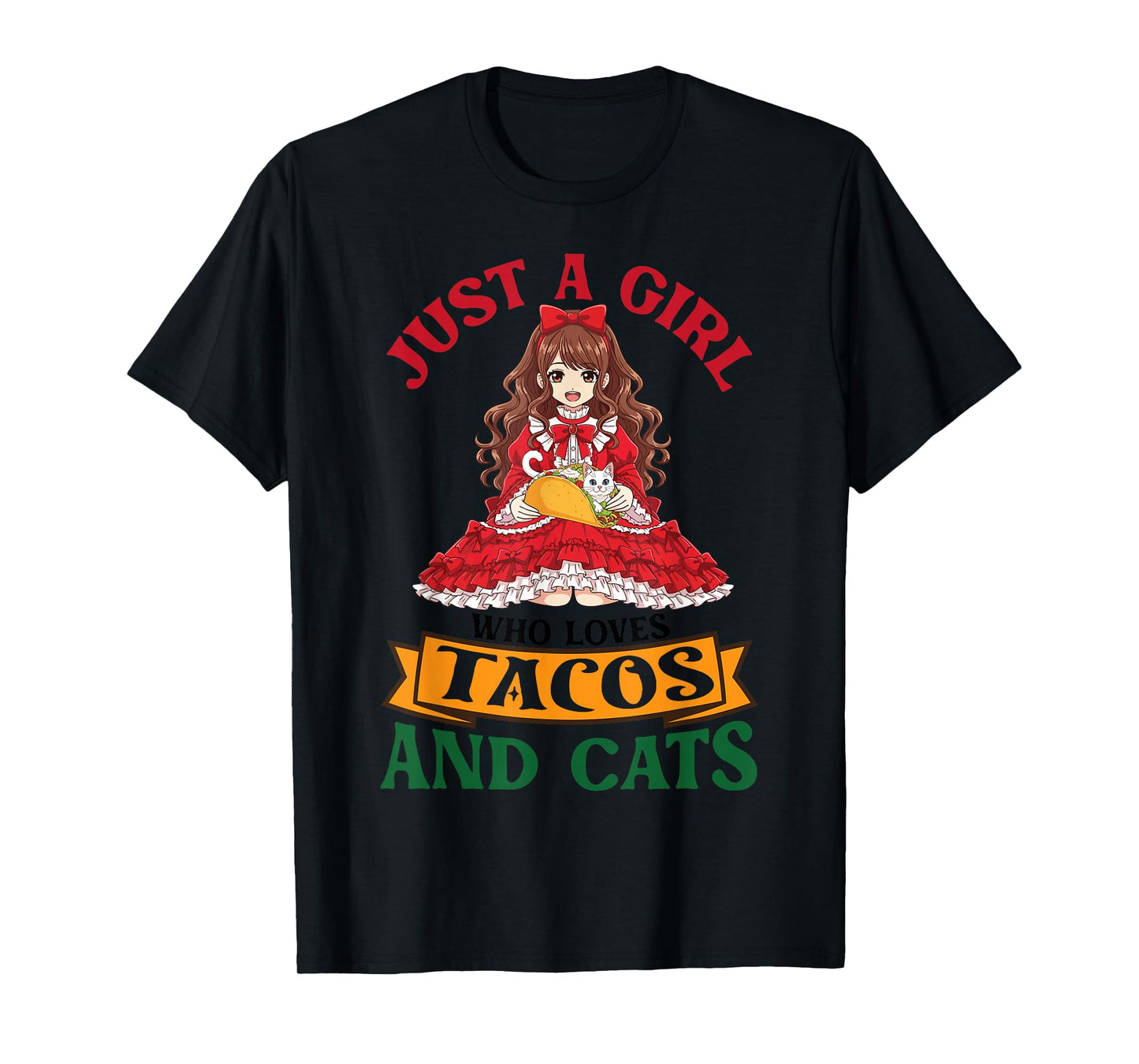 Just A Girl Who Loves Tacos and Khao Manee Cats Mother Mom T-Shirt