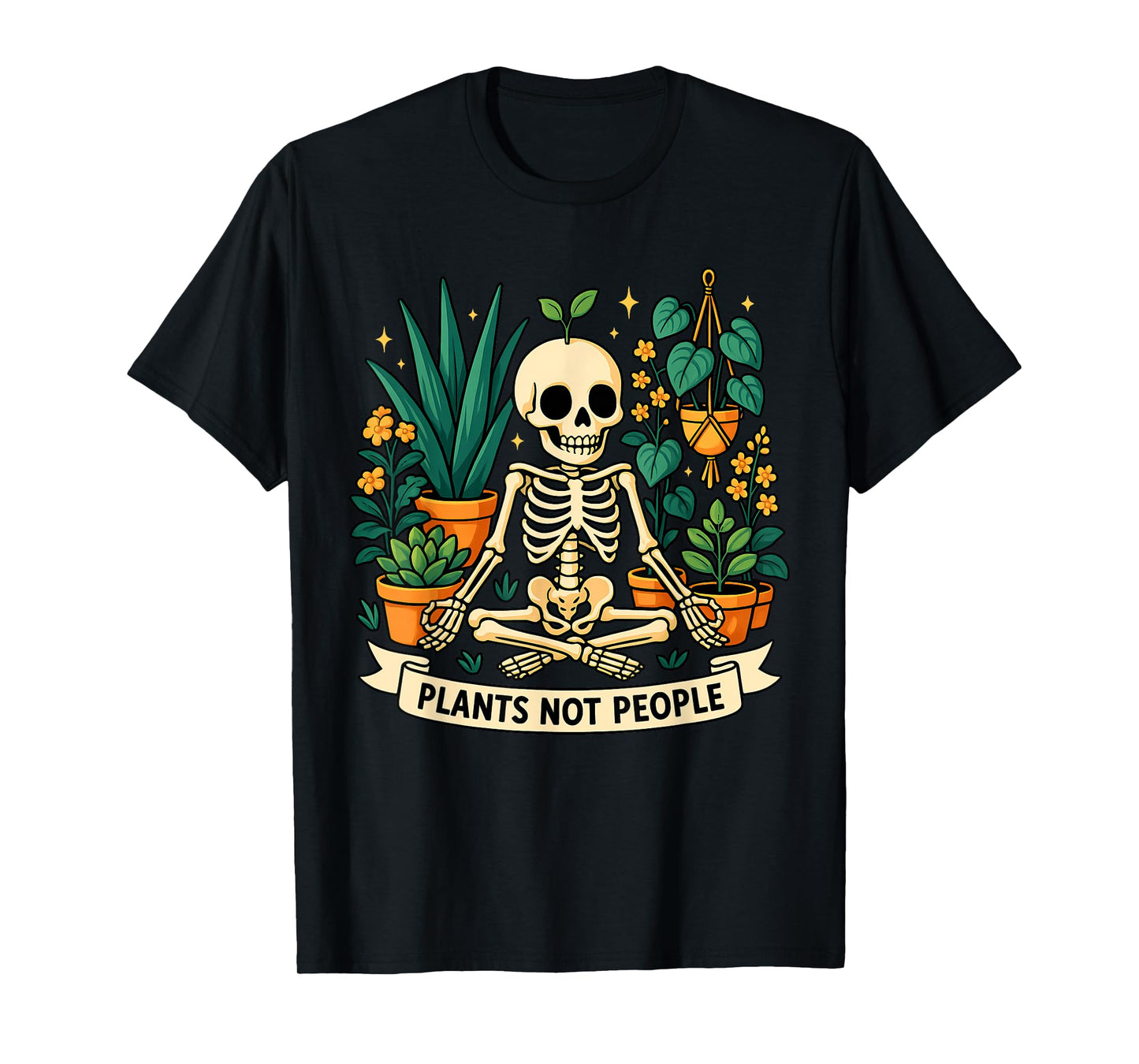 Plant Lover Skeleton Plants Not People Botanical Bone T-Shirt