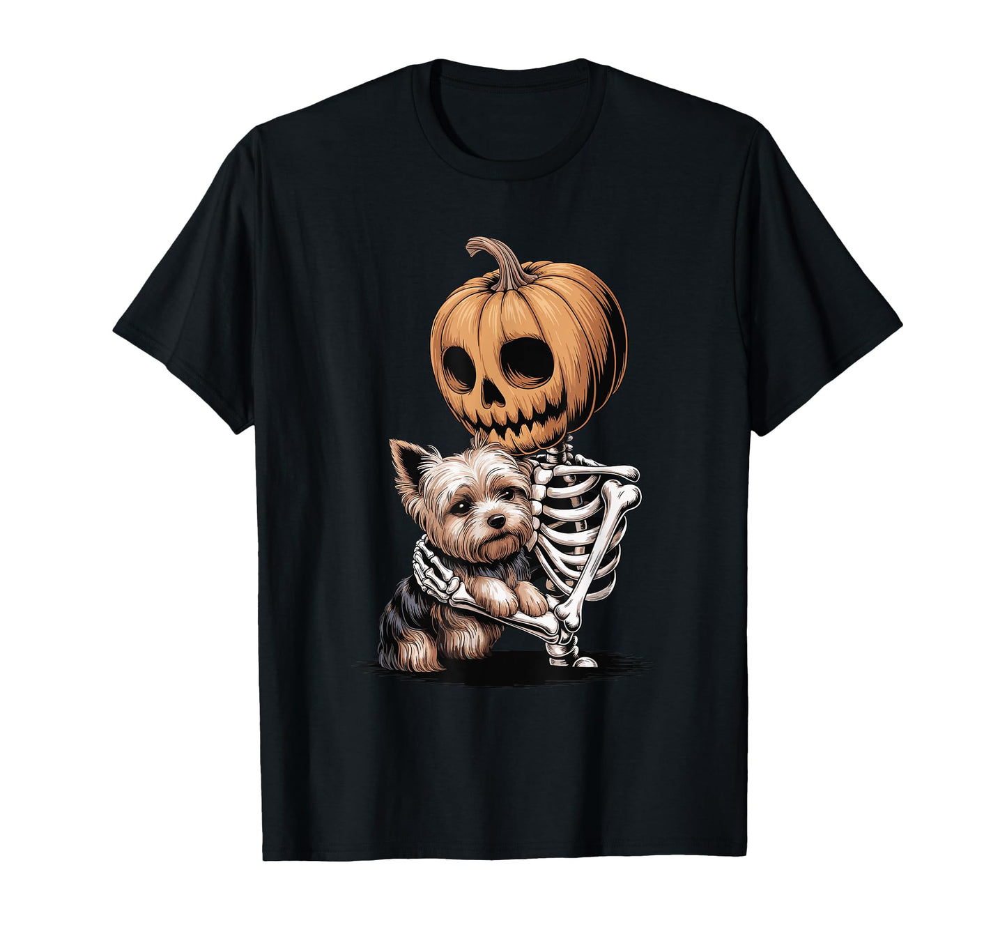 Halloween Skeleton Yorkshire Terrier Terriers Yorkie T-Shirt
