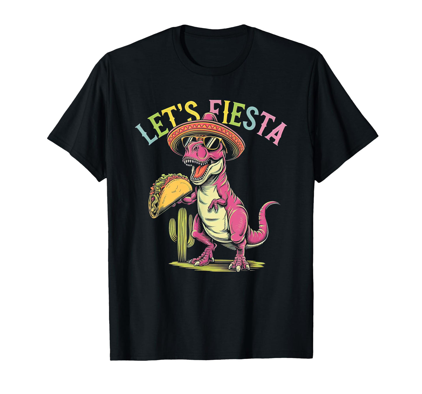 Funny T-Rex Eat Taco Cinco De May Let's Fiesta Kid Boy Girl T-Shirt