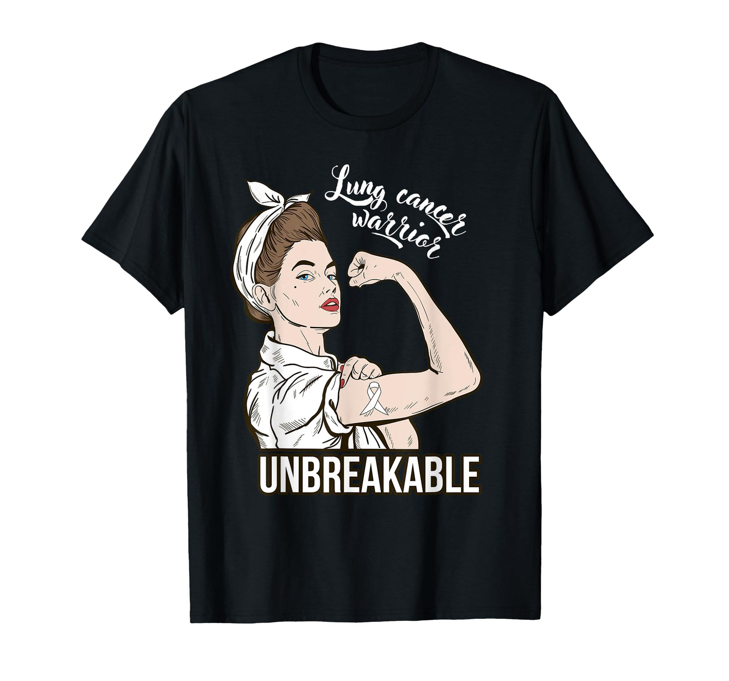 Lung Cancer Awareness For Her Warrior Unbreakable Support T-Shirt