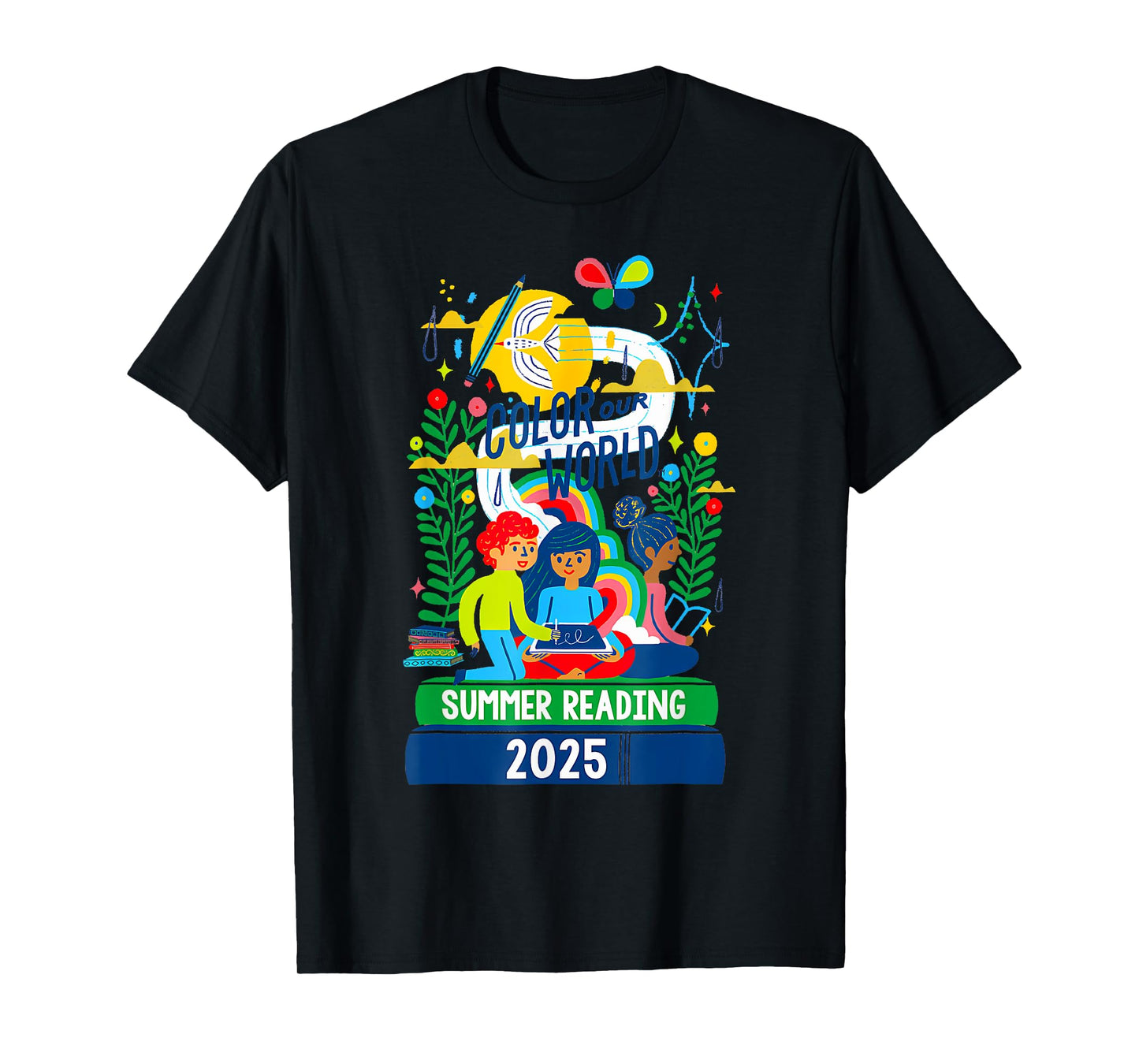 Color Our World Summer Reading Program 2025 Book Lover T-Shirt