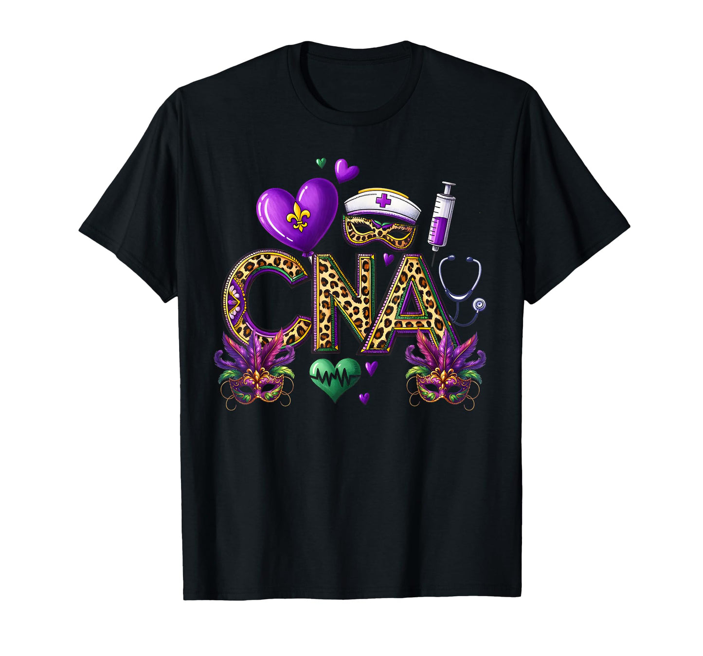 CNA Mardi Gras Certified Nursing Assistant Mardil Gras Nurse T-Shirt
