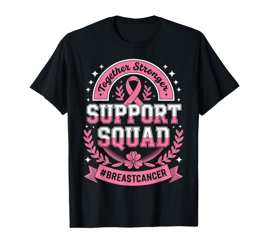 Support Squad Breast Cancer Awareness Month Pink Ribbon T-Shirt